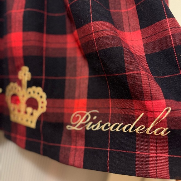 ANK ROUGE RED PLAID WITH GOLDEN CROWN EMBROIDERY - Picture 3 of 4